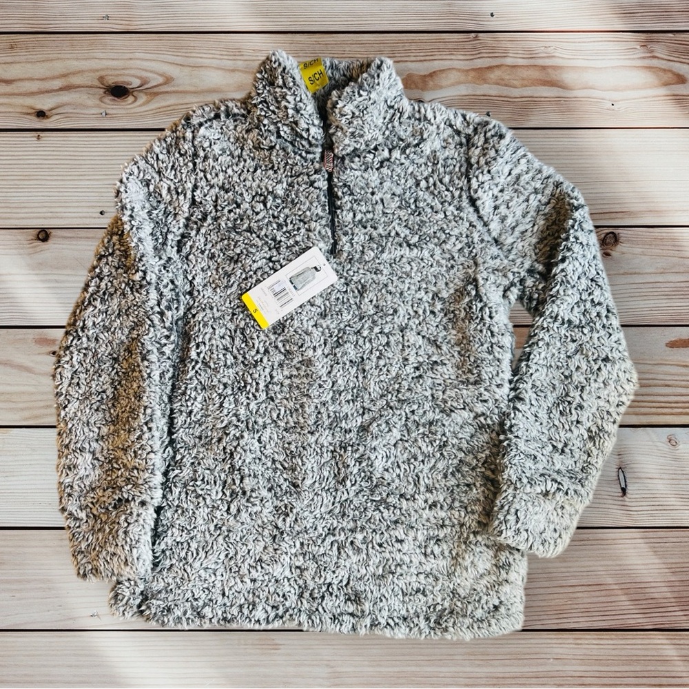 Weatherproof Heathered Gray Fleece Quarter-Zip Sweatshirt